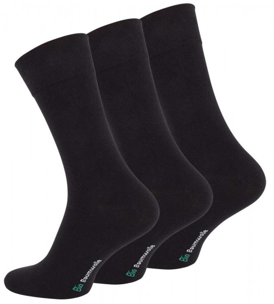 6 Paar Schwarze Herren Business-Socken aus Bio-Baumwolle