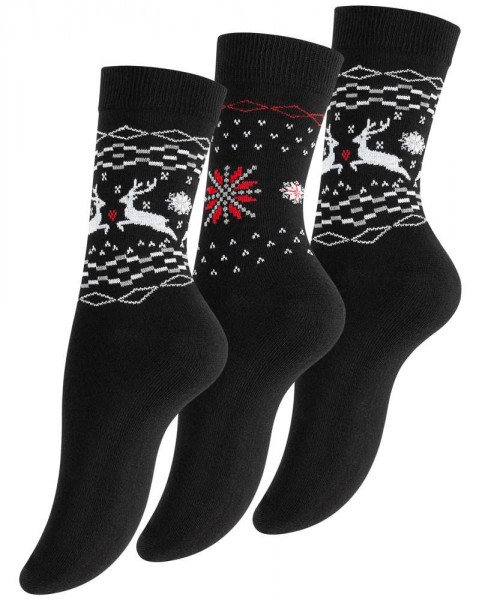 6 Paar Socken mit Norwegermuster