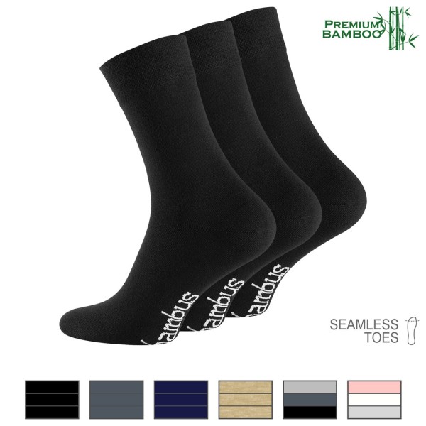 6 pairs men's bamboo socks linked toes,seamless & soft