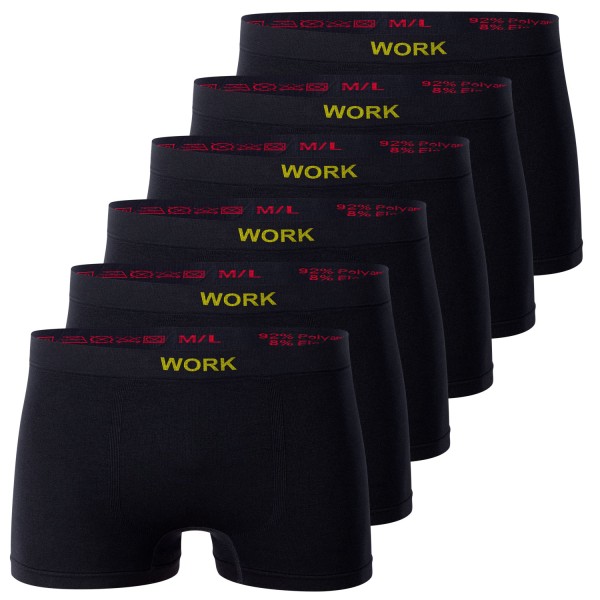 Pack of 6 Microfibre Boxer Shorts - WORK