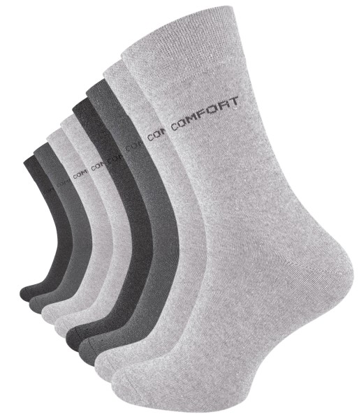 8 Paar COMFORT Socken, Grautöne, ohne Gummibund