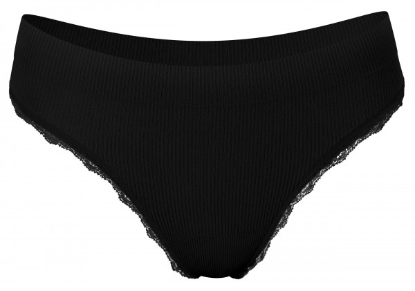 "Ribbed Collection" Damen String mit Spitze