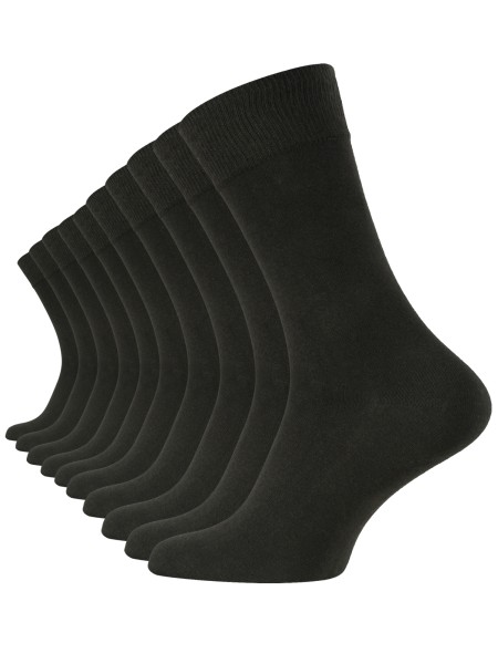 10 Pair Mens BUSINESS Plain Socks, Cotton rich, Plain black