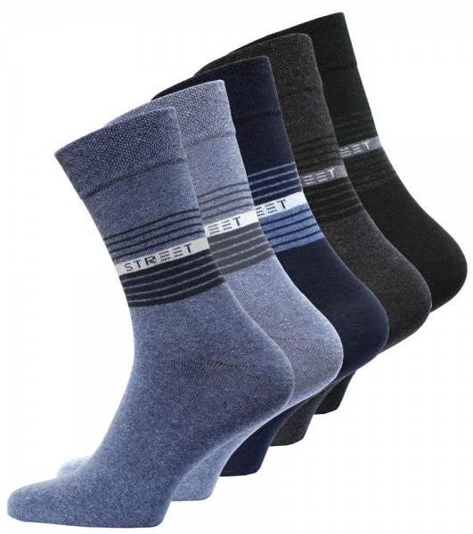 10 PAIR MENS COTTON SOCKS, Striped STREET design