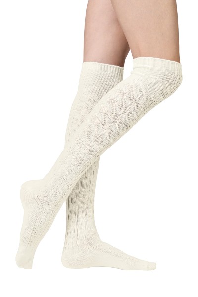 Women's knee high lenght Boot Socks with cable knitt