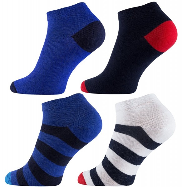 8 Pack Mens Sneaker-Ankle Socks stripes and Uni