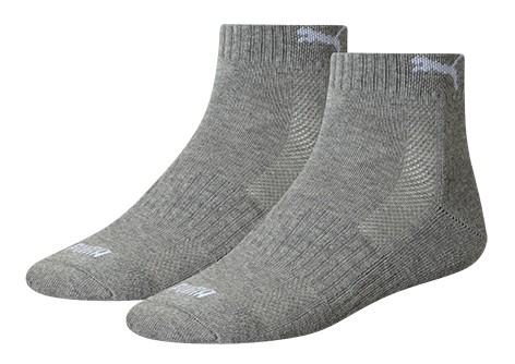 2 Paar Puma Quarter-Socken, grau