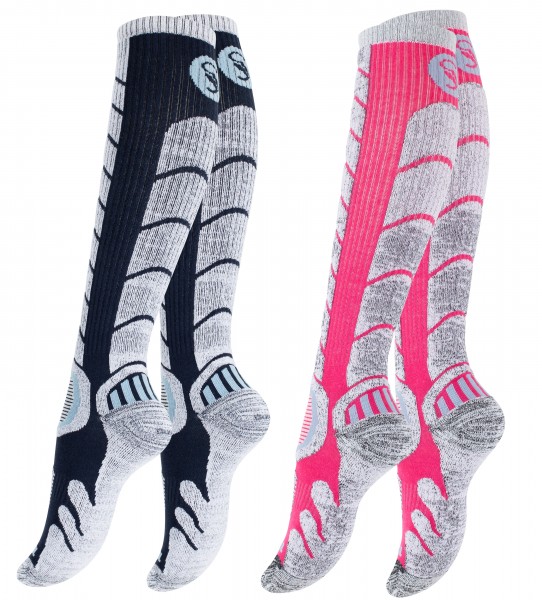 2 Paar Ski & Snowboard Socken mit Spezialpolsterung