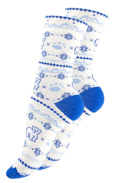 Eisbär Socken - Weiß / Blau
