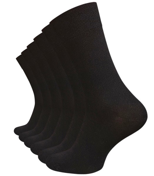 6 Pair Men's Diabetic Plain Socks, Seam Free (handlinked toes)