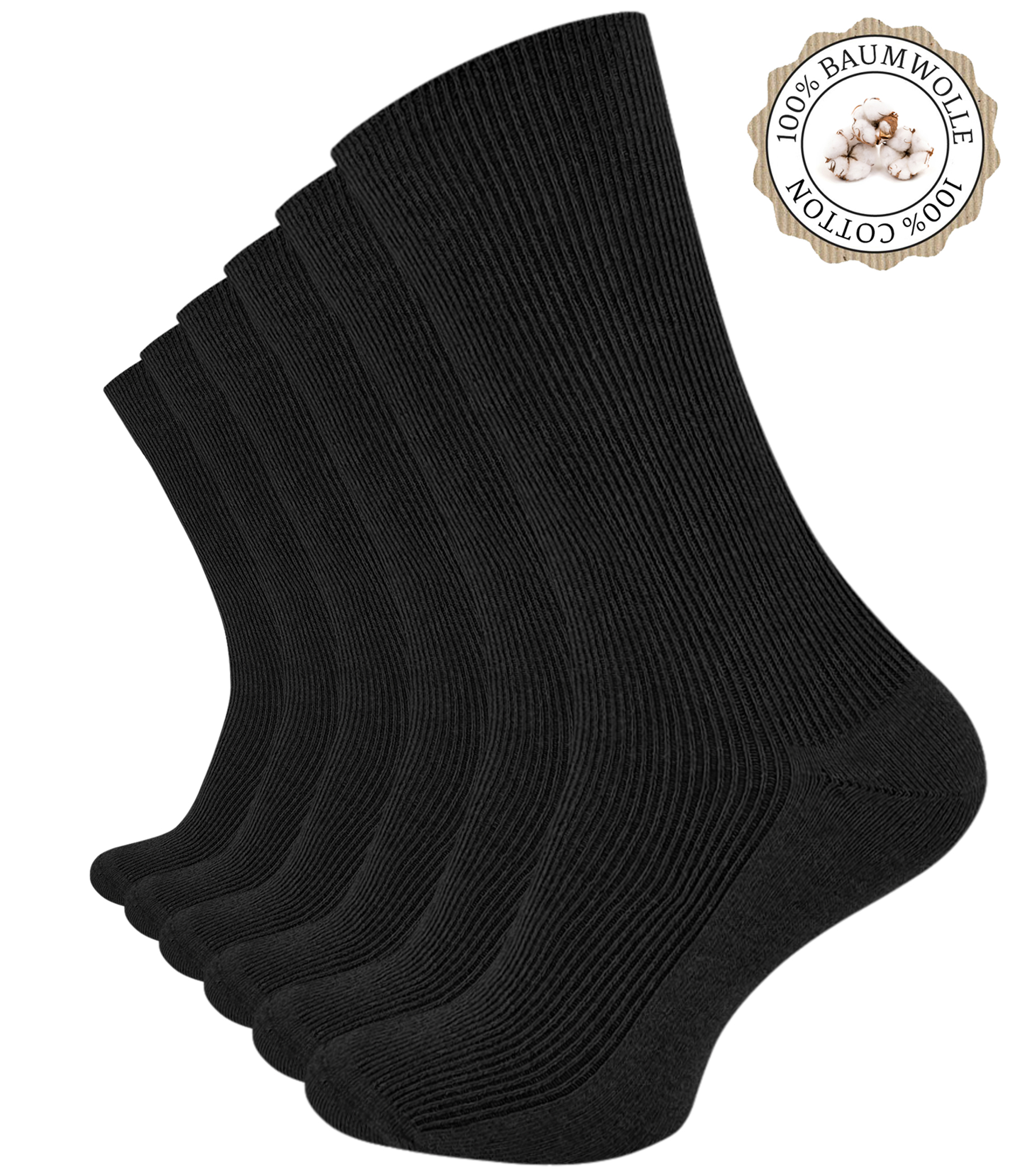 15 Paar Herren Kellner Socken schwarz 100% Baumwolle ohne Naht Sonderaktion 