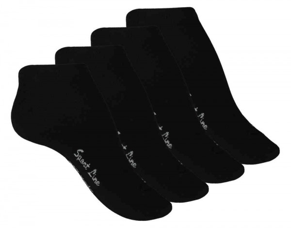 8 Paar SPORT LINE - Damen Sneaker Socken, Schwarz