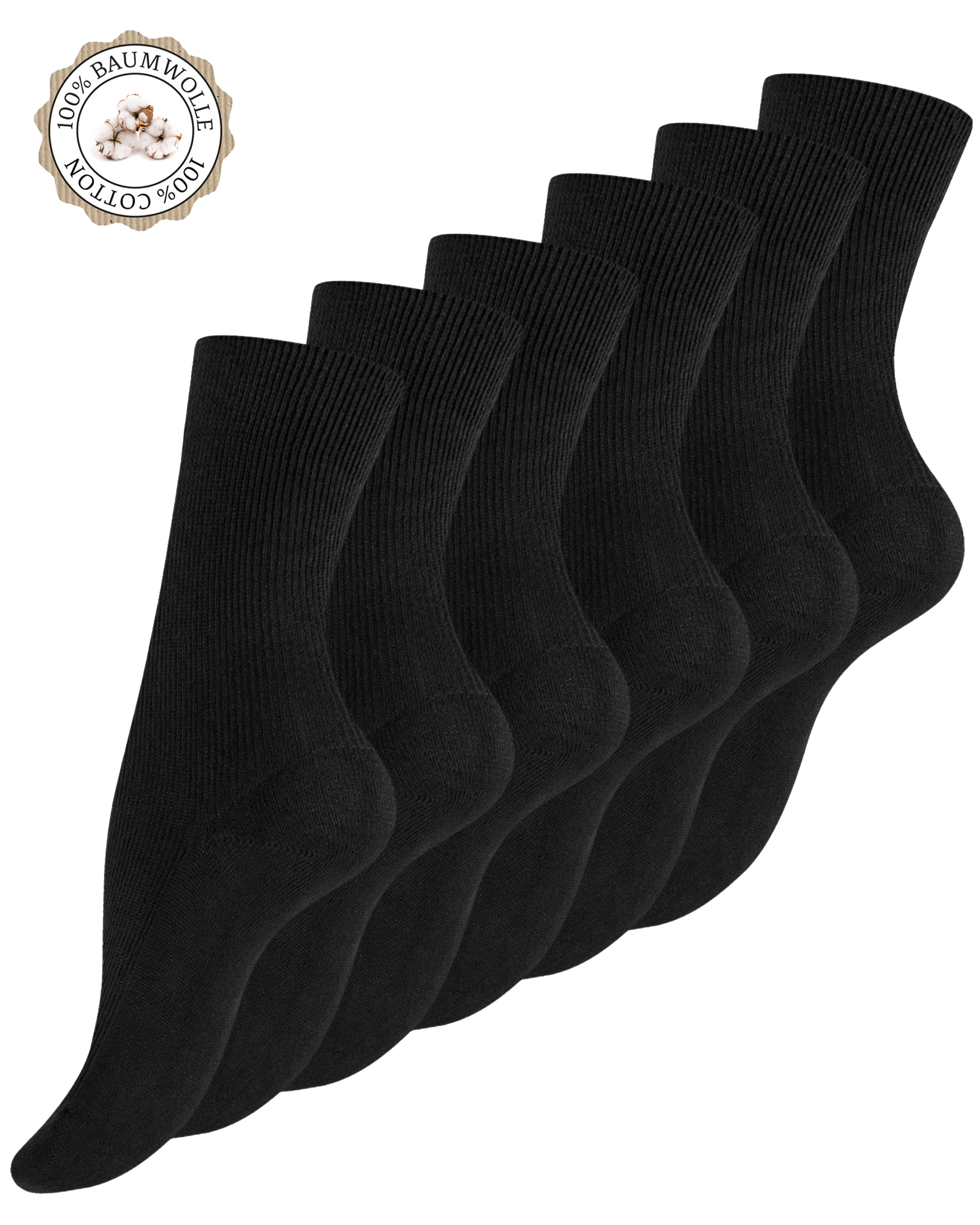 15 Paar Herren Kellner Socken schwarz 100% Baumwolle ohne Naht Sonderaktion 